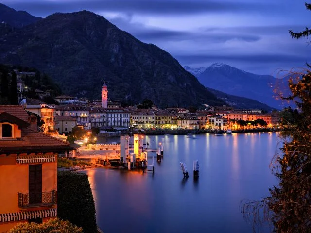 Omegna at night Lago d'Orta, Italy, Piedmont Goddess Yoga Retreats